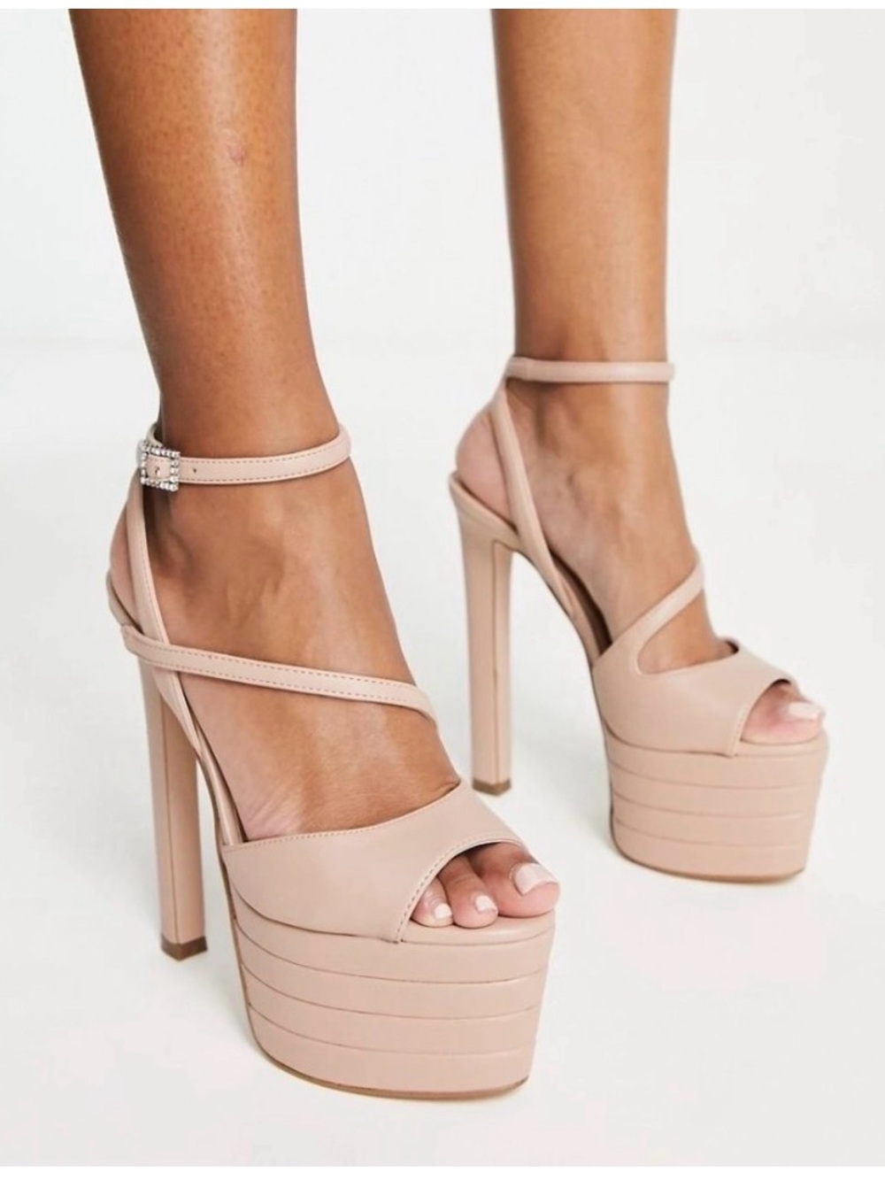 Steve Madden Larssa platform sandals in Neuatral Blush